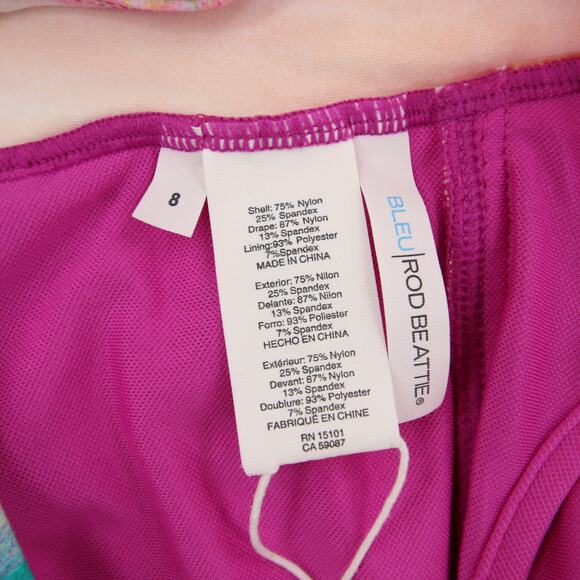 Bleu Rod Beattie Splash Out Tankini Top High Neck Keyhole Multicolor Size 8 NWT - Picture 9 of 11